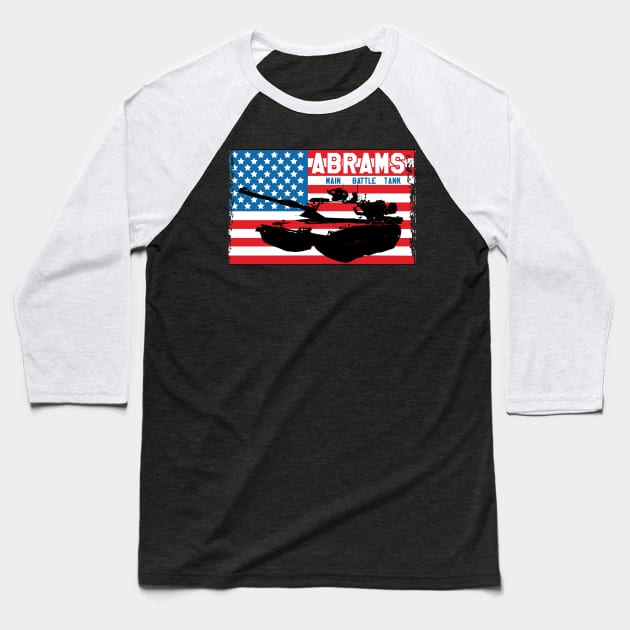 M-1 Abrams Tank Baseball T-Shirt by Illustratorator